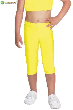 LEGGINS DANZA LYCRA TRE QUARTI GIALLO BABY